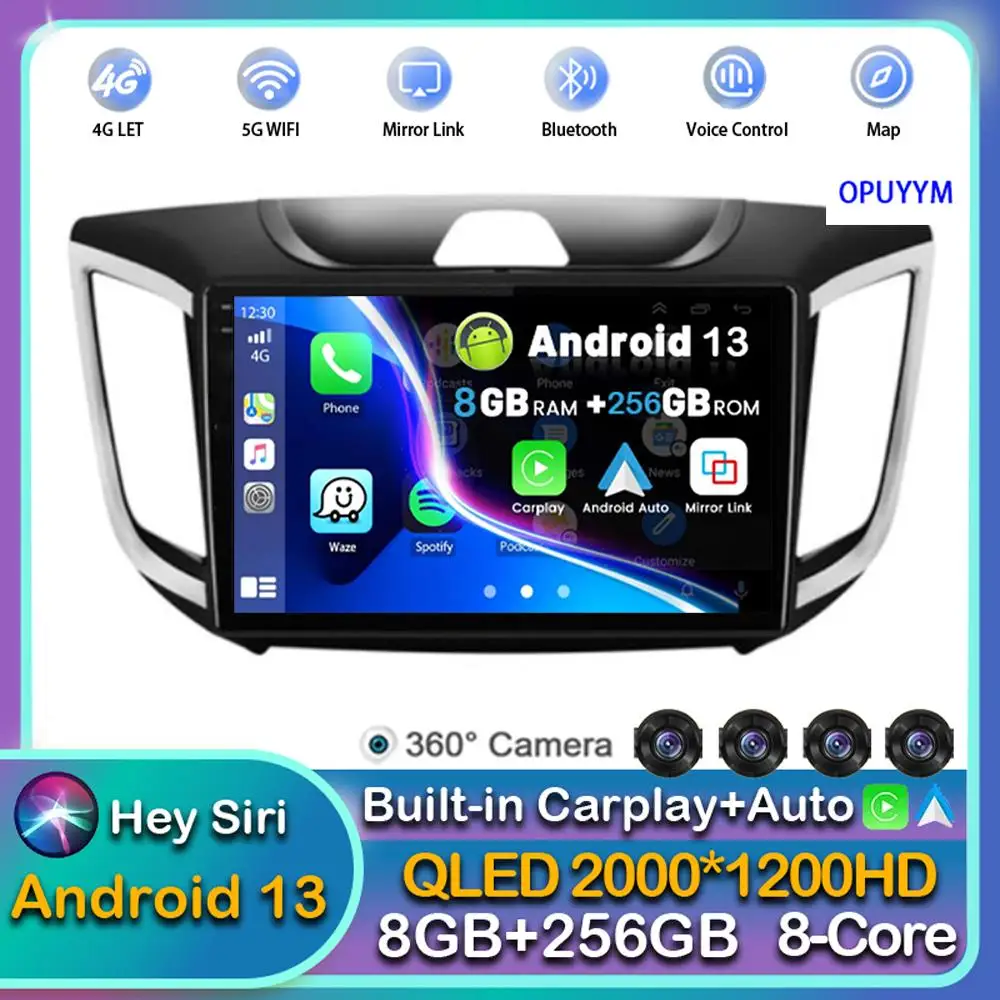 

Android13 Carplay Auto For Hyundai Creta ix25 2015 2016 2017 2018 2019 Car Radio Multimedia Player Video GPS Stereo BT 2din DSP