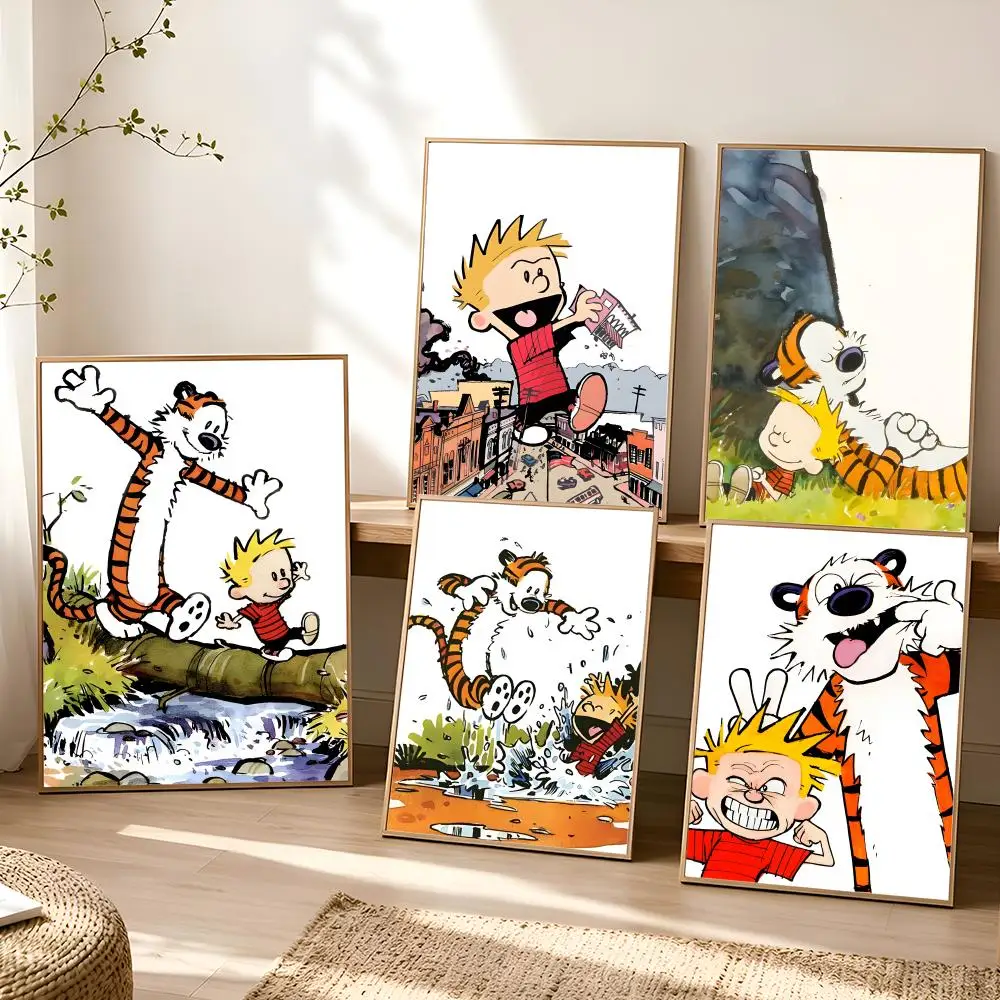 Anime C-Calvin And Hobbes Poster Durable Painting Canvas Poster Wall Hanging Home Interior Decoration Art Mural Gift