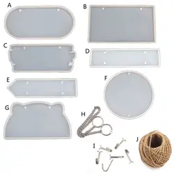 Silicone Molds for Resin Rectangle Doorplate Epoxy Crystal Mold DIY Pendant Mold