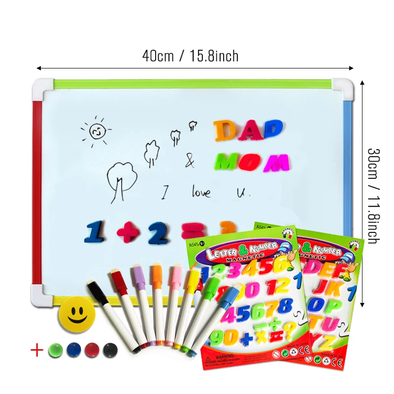 3 Styles Kids Whiteboard Magnetic Dry Eraser White Board With Free Gifts Number Magnets Preschool Children Memo Message Boards