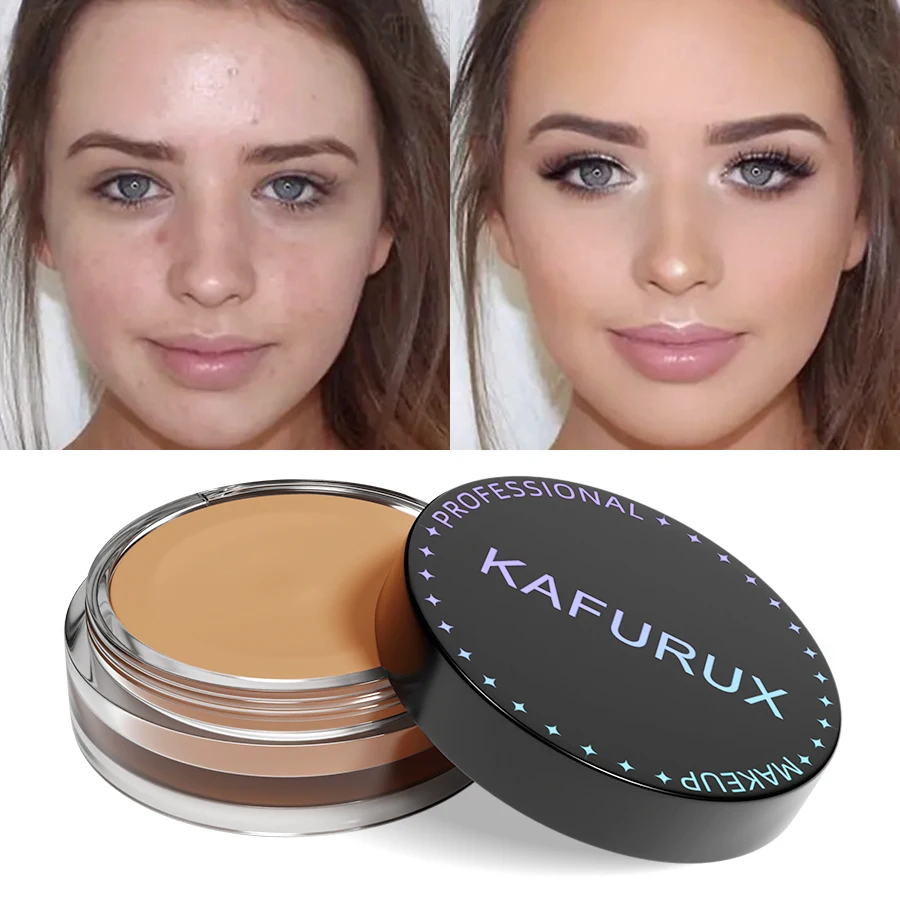 9 colors waterproof full coverage concealer for scars, natural finish foundation for all skin tones &type face makeup base gifts