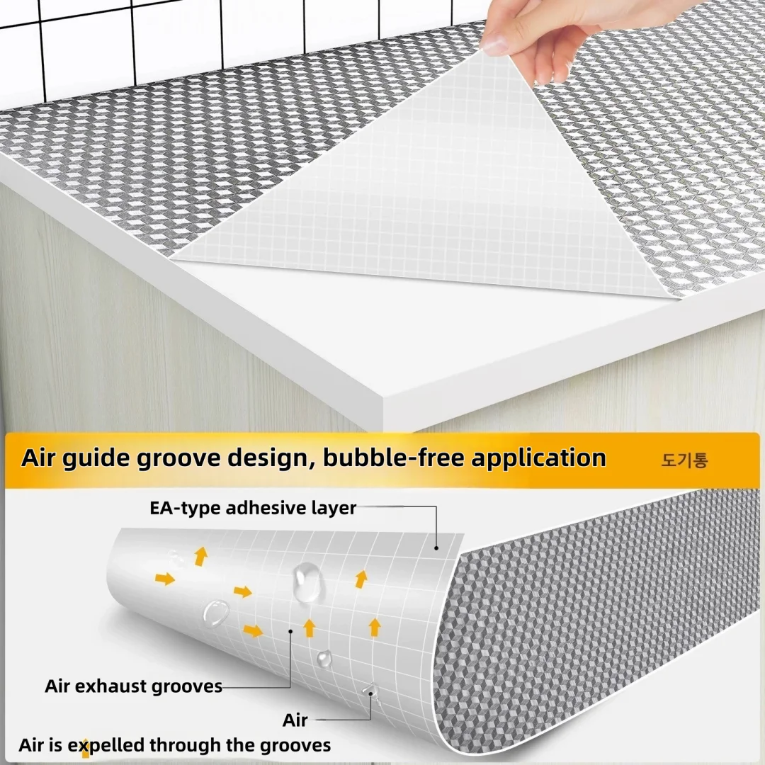 Aluminum Foil Kitchen Stove Sticker, Oil-Proof Waterproof Fireproof Heat Resistant Countertop Wall Protector view 5