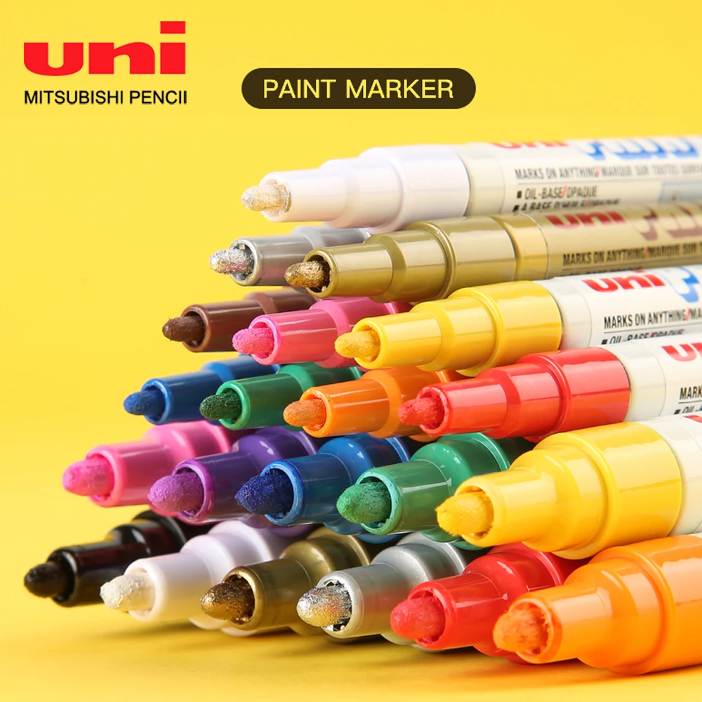 Uni Color Paint Marker Pen, Impermeável e resistente ao desvanecimento, Graffiti Paint, Art Supplies, Papelaria, Japão, PX-21, 20 Espessura, 1