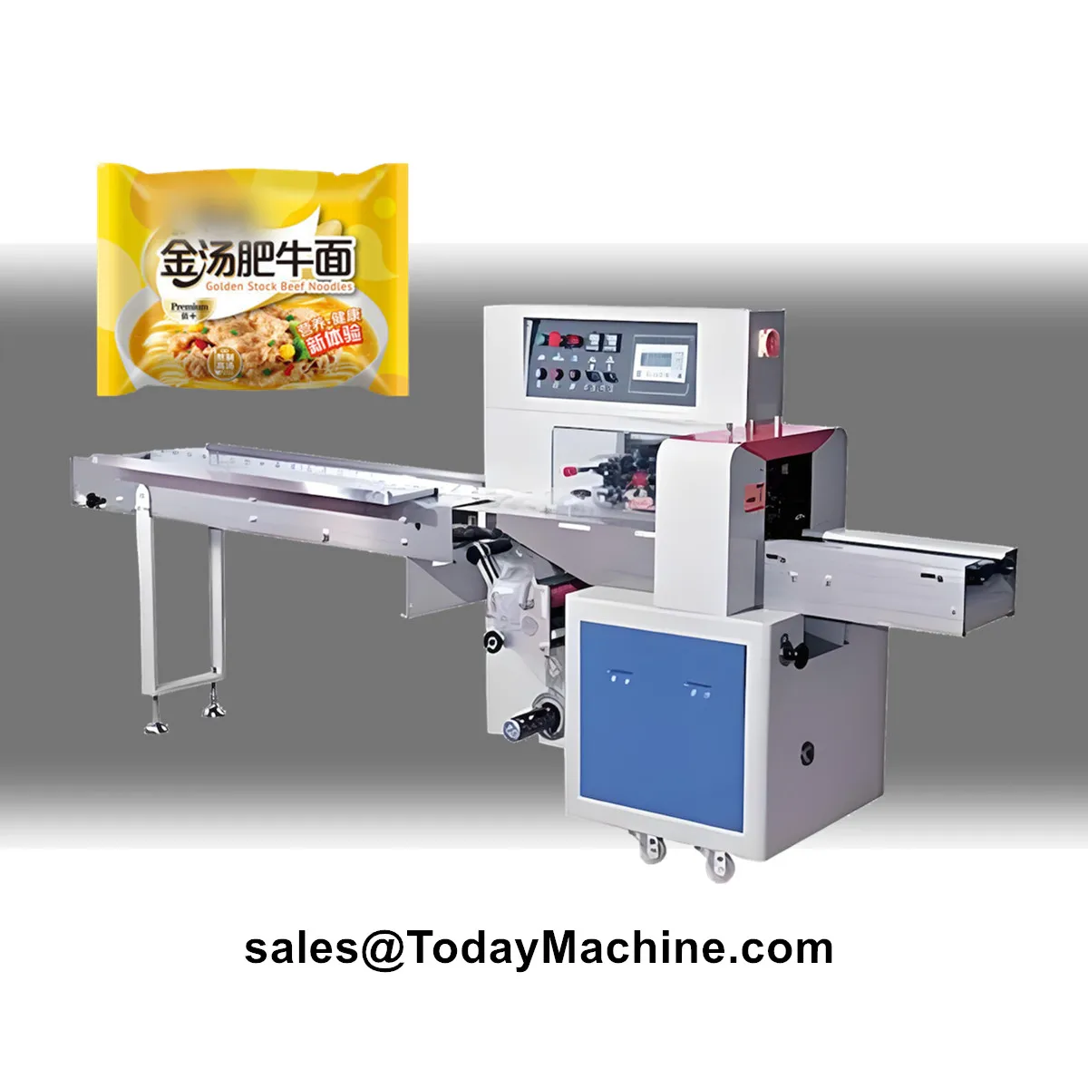 Flow Popsicle Ice Cream Brot Cookies Snacks Automatische horizontale Kissenverpackungsmaschine