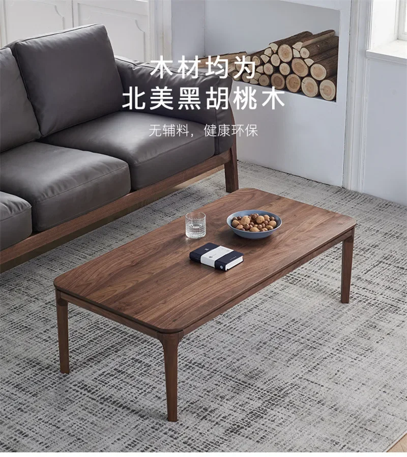 Solid Wood Living Room Tea Table Japanese Simple Log Side Table Table