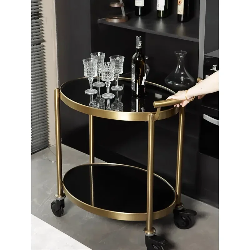 Service Cart High-end KTV Hotel Stainless Steel Cake Rose Gold Wine Trolley