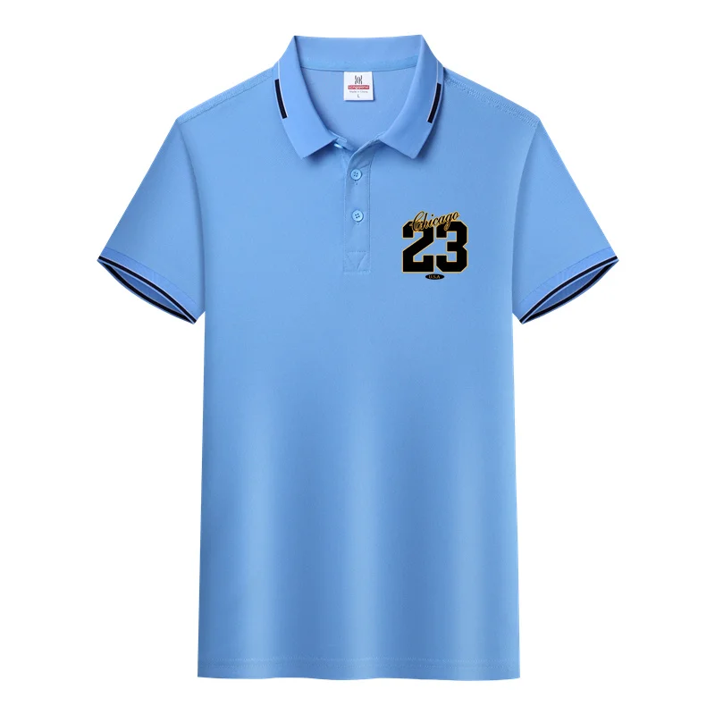 New men's T-shirt classic short sleeved polo shirt summer top casual T-shirt button collar plus size, logo can be added image 2