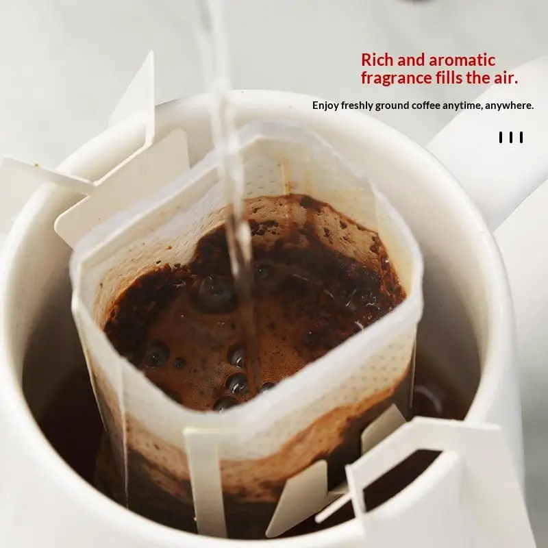 Rückstandsfreie Einweg-Kaffeefilterbeutel zum Aufhängen, tragbare Tropffilter 10/25/50 Stück für den Gebrauch zu Hause, auf Reisen, beim Camping und im Büro. – Detail 14