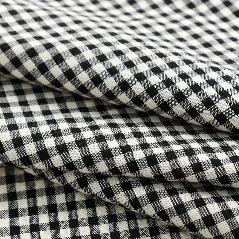 145x50/100cm Pink Plaid Pure Cotton Fabric For Women\'s Dresses, Shirts, Tablecloths, Home Decoration Handmade DIY Fabric TJ7400