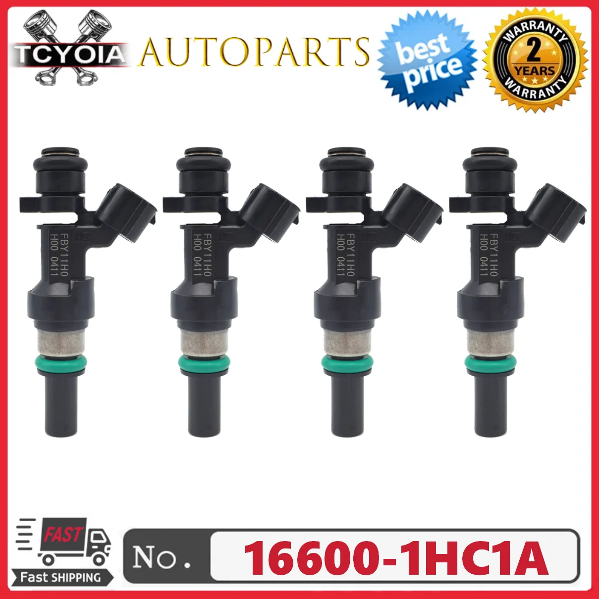 4pcs/lot Fuel Injectors FBY11H0 16600-1HC0A 166001HC0A For 2010-2016 Nissan Micra K13 1.2 12V