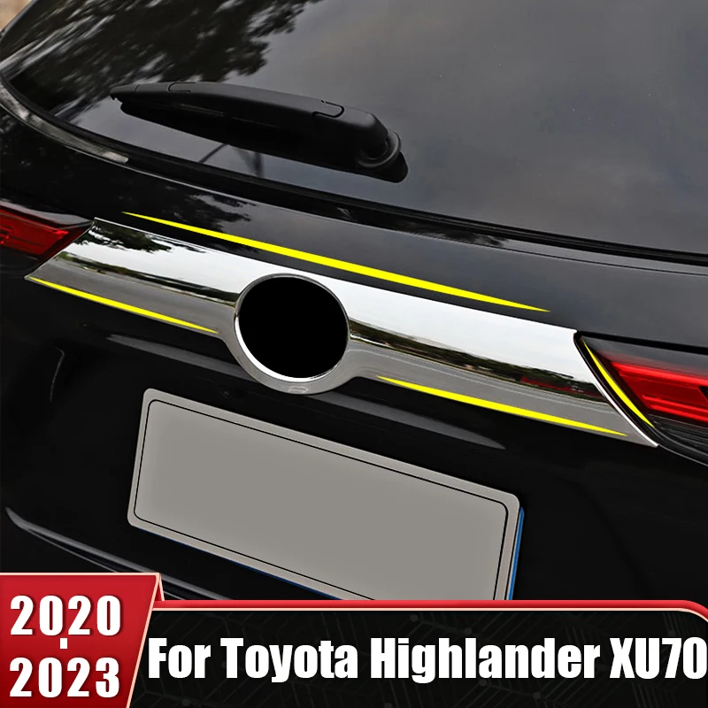 

Rear Tailgate Trunk Frame Molding Logo Lid Cover Trim Stickers For Toyota Highlander XU70 Kluger 2020-2022 2023 Car Accessories