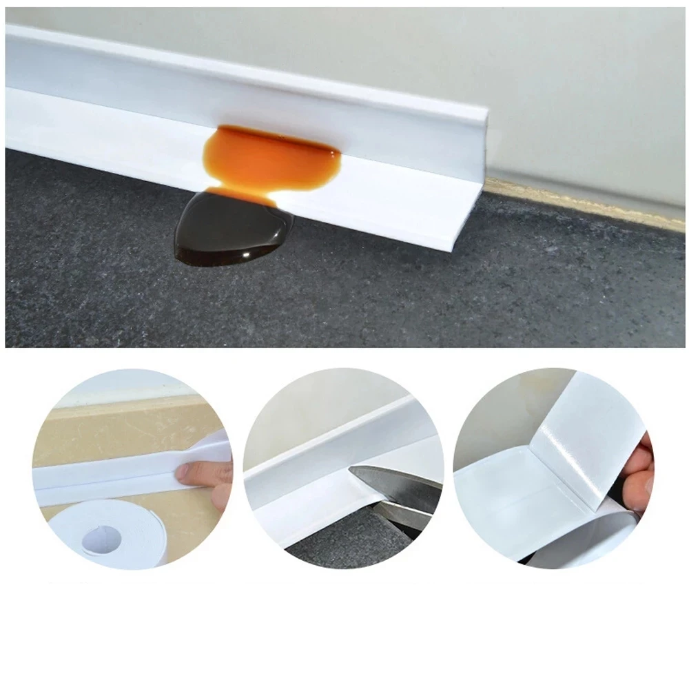 PVC Adhesive Sealing Strips para Banheiro, Adesivos de parede impermeáveis, Sink Edge Tape, Acessórios de cozinha, 1Pc