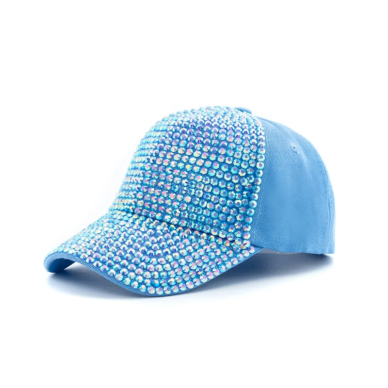 2023 Spring Summer Baseball Hat Women Full Diamond Rhinestone Cap Summer Breathable Fashion Men Adjustable Snapback Hip-hop Hats