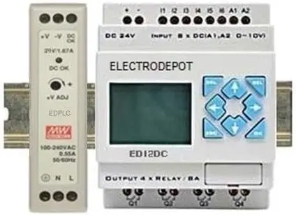 Plc 24V Mini Programmable Logic Controller W Power Supply, Automation Software, Programming Interface Usb - Rs232