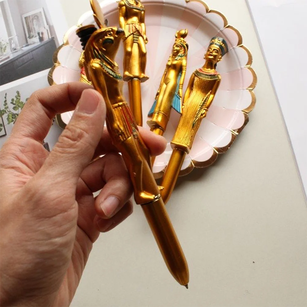 

2pcs Egypt Person Ballpoint Pens Retro Style Quick-Dry Ink Portable Writing Instrument For Students Note Taking Souvenir Gift