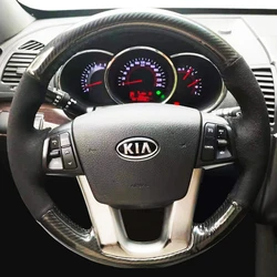 DIY Car Steering Wheel Cover For Kia Sorento 2009-2014 K7 Cadenza 2011-2015 Soft Suede Steering-Wheel Cover Wrap Car Accessories