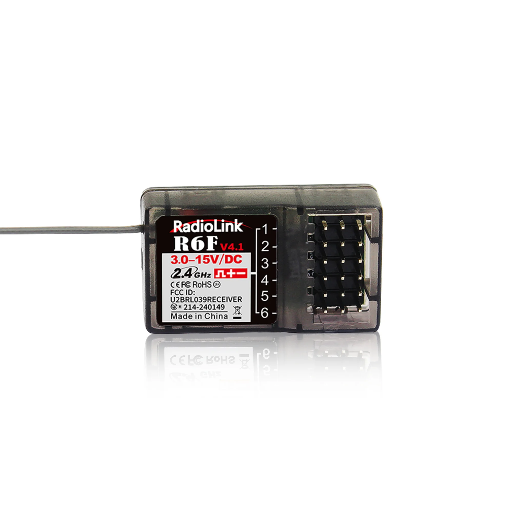 R6F 2.4GHz 6 Channel FHSS Receiver Radio Control System for Radiolink RC8X / RC6GS V3 /RC6GS V2/ RC4GS V2 /RC4GS V3 Transmitter