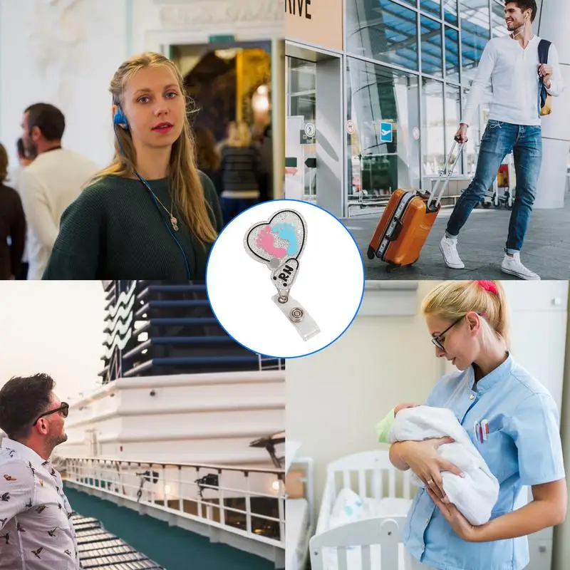 学生用の漫画の格納式ストラップクリップ、バッジリールクリップ、キー用クランプ、カラフルなリールクリップ、かわいい