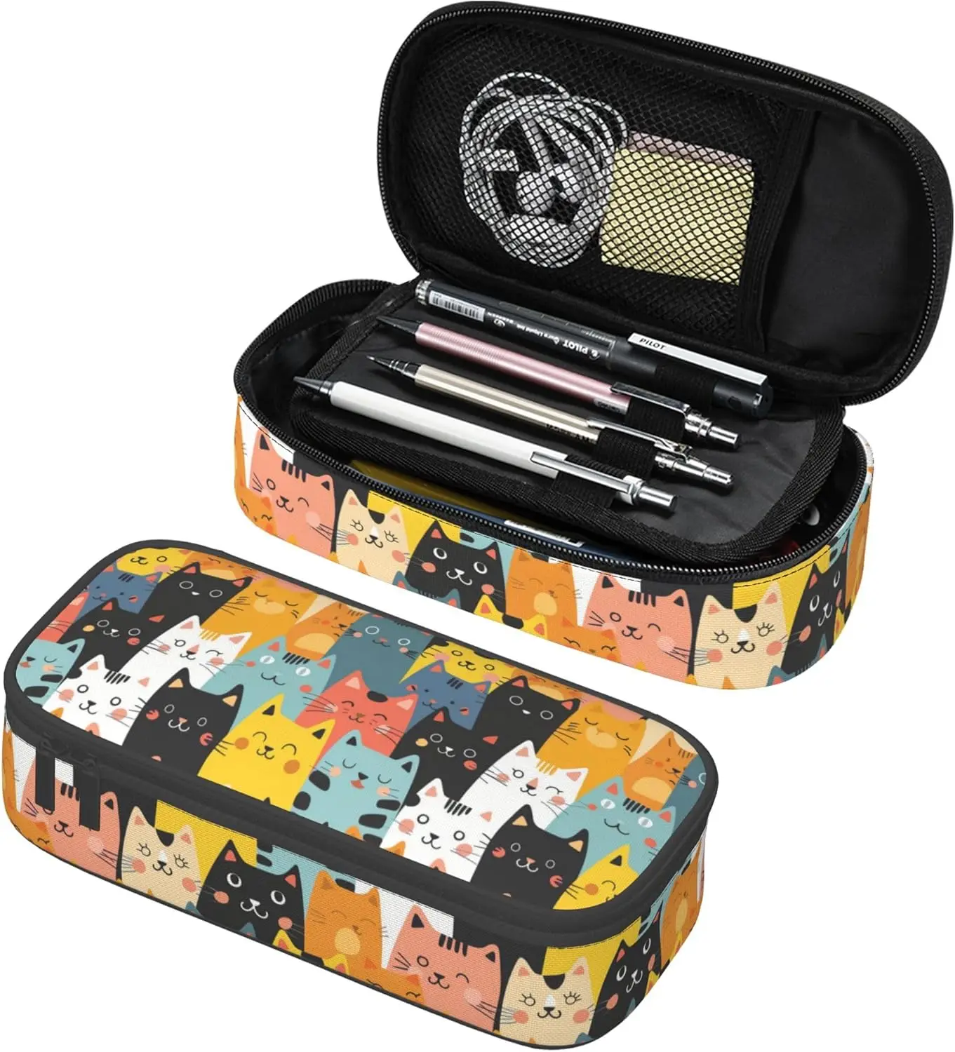 Funny Cat Pencil Case Pouch Large Pencil Pouchs Holder Big Capacity Aesthetic Daily Commuting Travel