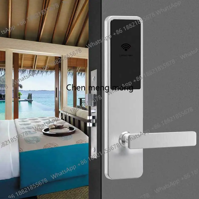 Hotel Swipe Lock Wooden Door Apartment Homestay Room Smart Hotel Magnetic Card Induction Lock