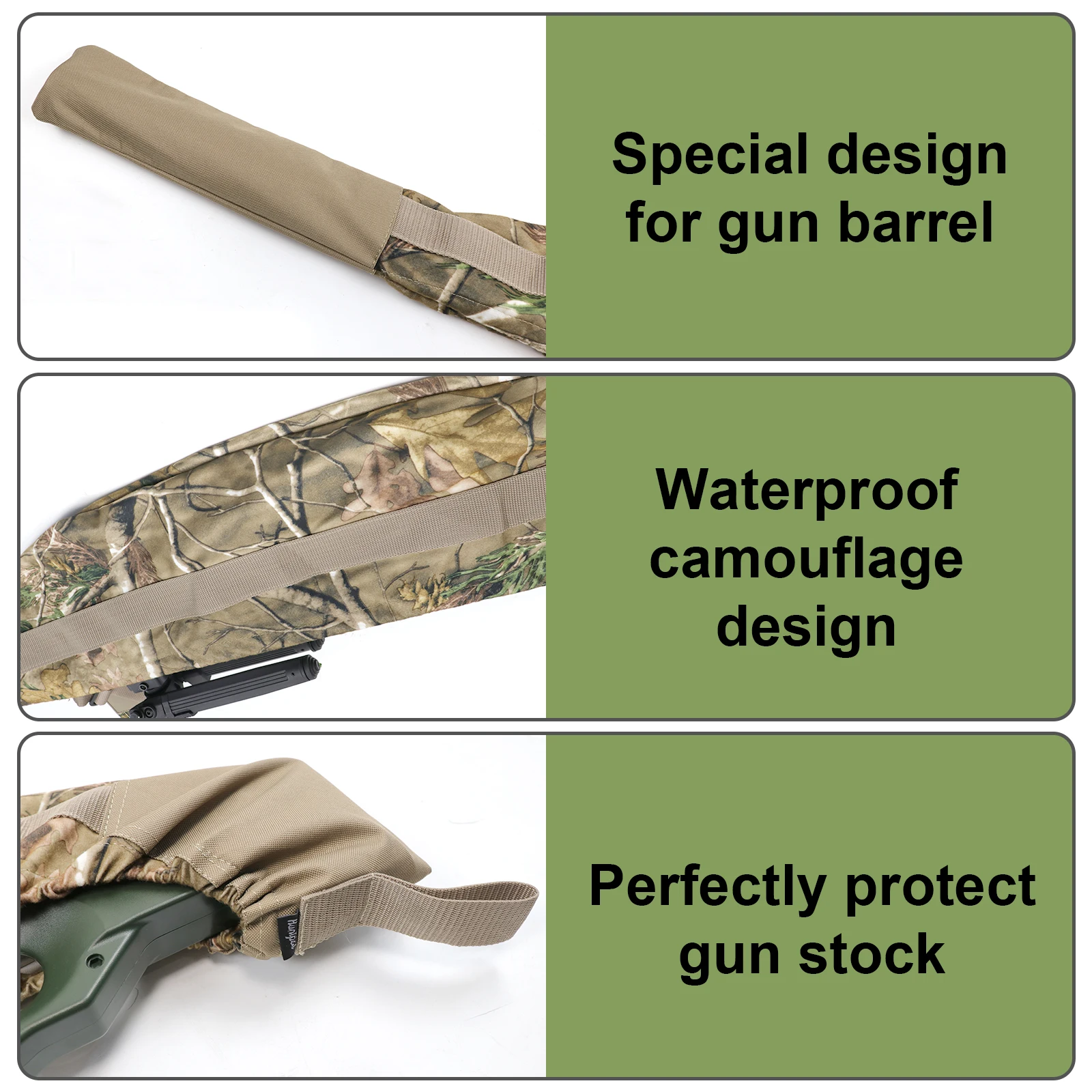 Capa macia para rifle, elástica, camuflada, resistente à água, capa macia para scoped, leve, espingarda, rifle, meia manga