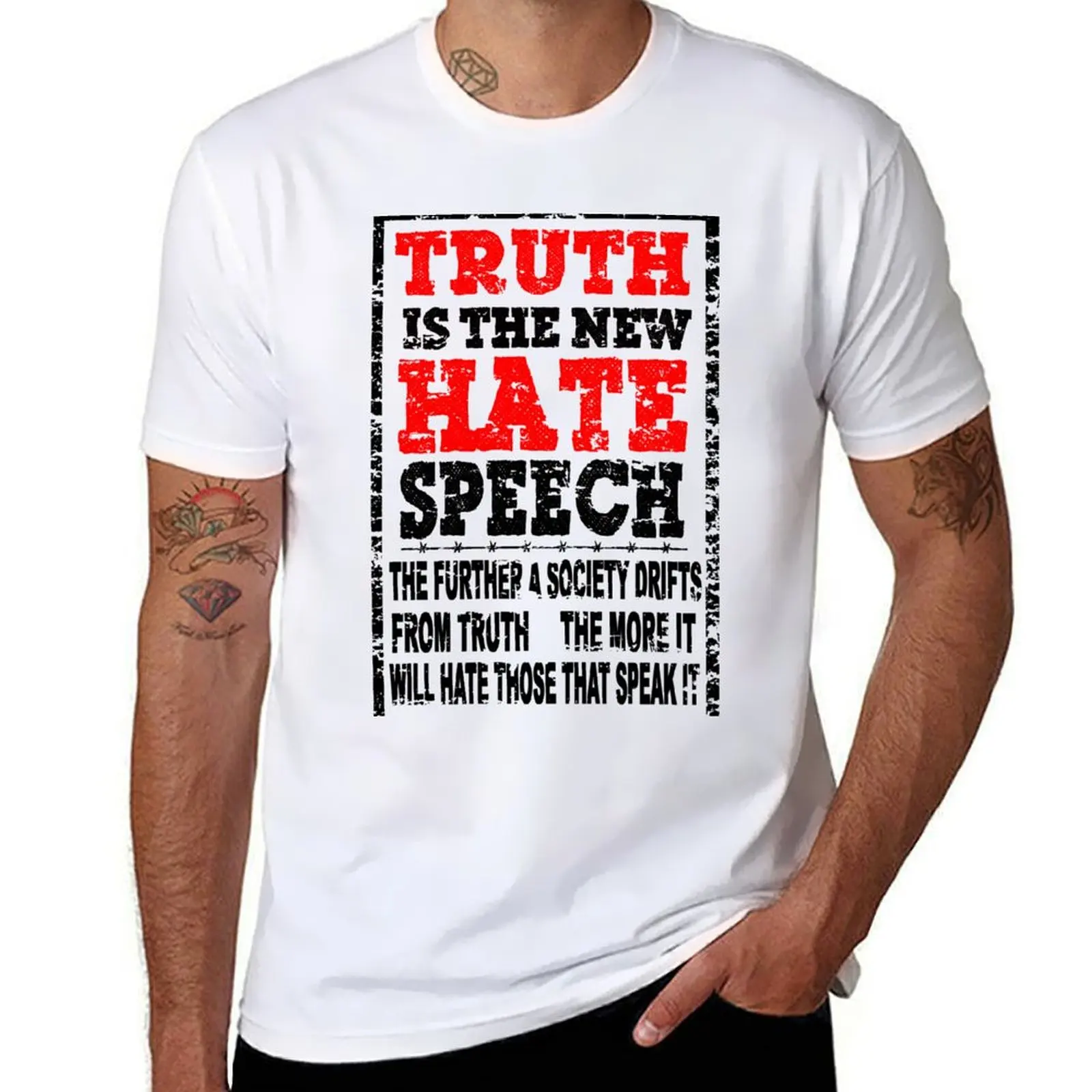

TRUTH IS THE NEW HATE SPEECH - ORWELL QUOTE T-Shirt t shirt man cotton anime t shirts for man T-shirt