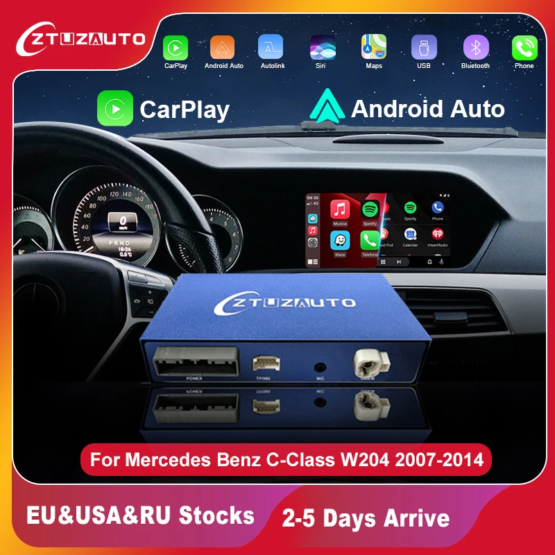 

Беспроводной CarPlay для Mercedes Benz C-Class W204 2007-2014, с Android Авто Mirror Link AirPlay CarPlay, поддержка функций заднего вида