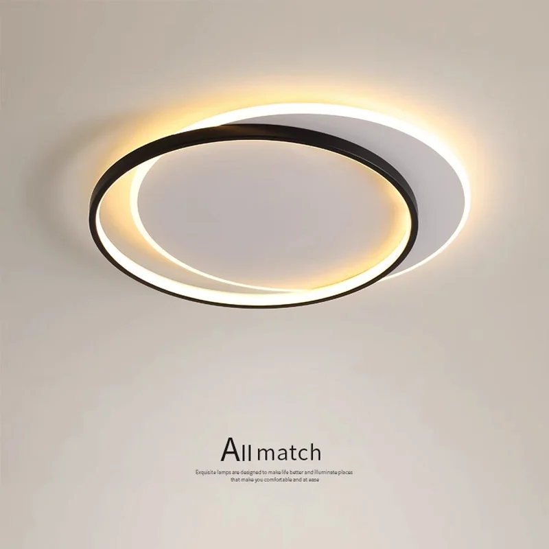 

Простой современный светодиодный потолочный светильник в скандинавском стиле, белый, черный цвет для гостиной, спальни, украшения дома, круглые светильники