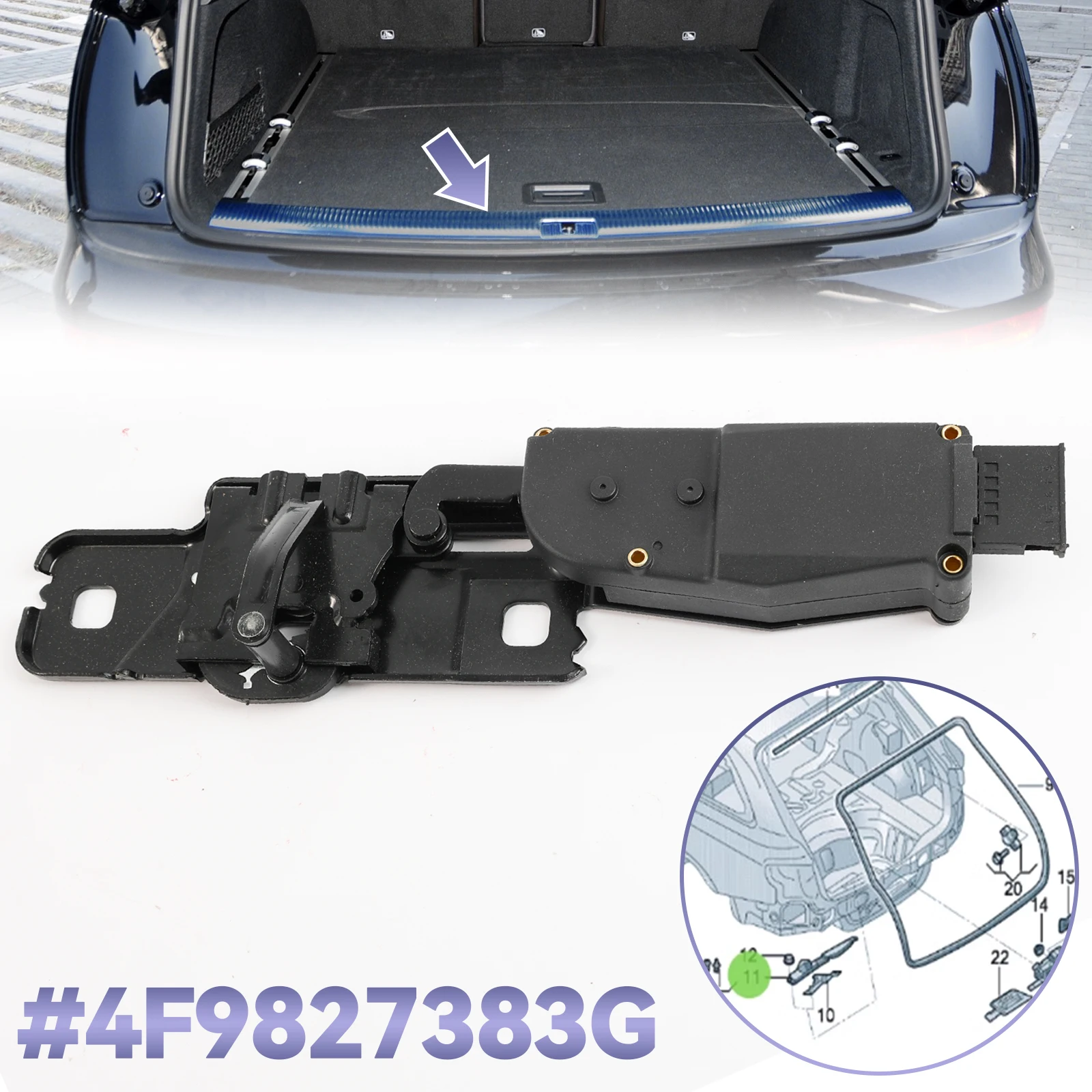 4F9827383G 4F9827383E For VW Passat Audi A4 A6 Q5 Q7 Car Electric Tail Tailgate Lower Trunk Lid Lock Latch Block Motor Actuator