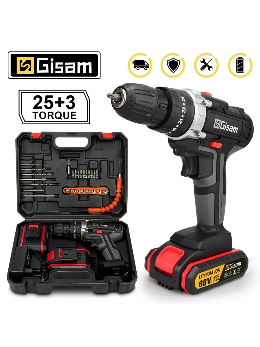 25 + 3 torque furadeira elétrica sem fio chave de fenda elétrica recarregável portátil bateria de