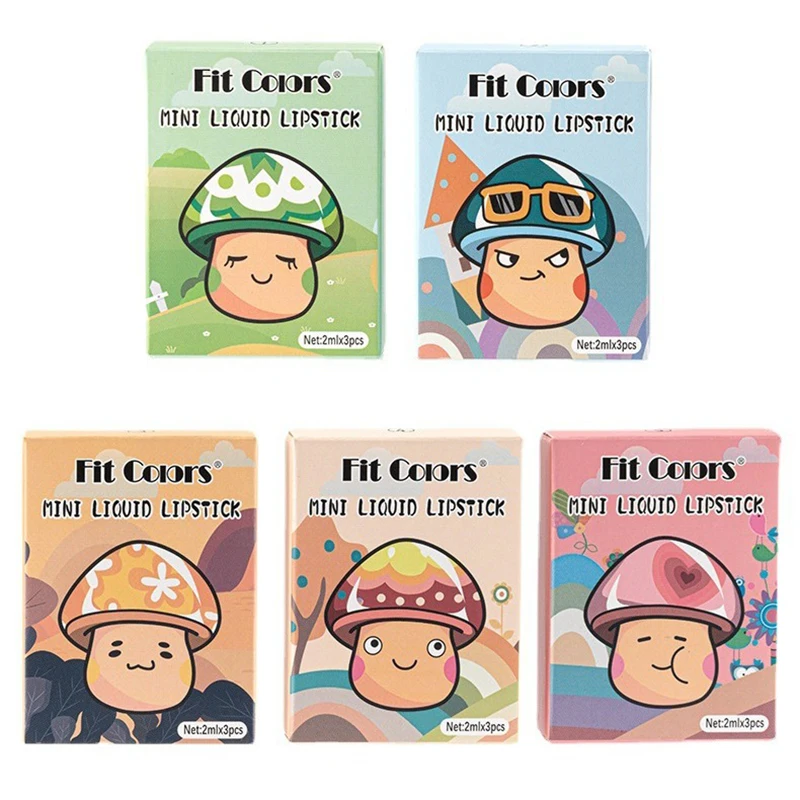 Lipset van drie matte matte lipgloss, waterdicht, niet-vervagend, hoge schoonheid lipmake-up