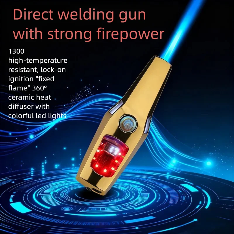 Windproof Gas-Electric Torch Lighter - Jet Flame for Outdoor Grilling Baking | Wholesale Cross-Border Igniter