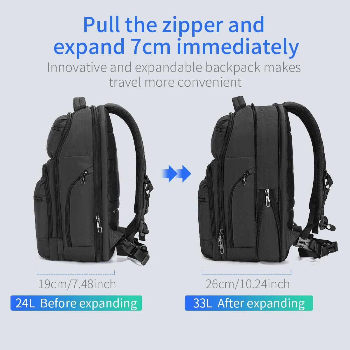 Tigernu Anti Theft Men Multiple Pockets Backpack USB Charger Laptop Backpack Travel Backpacks Casual College Schoolbag Knapsack