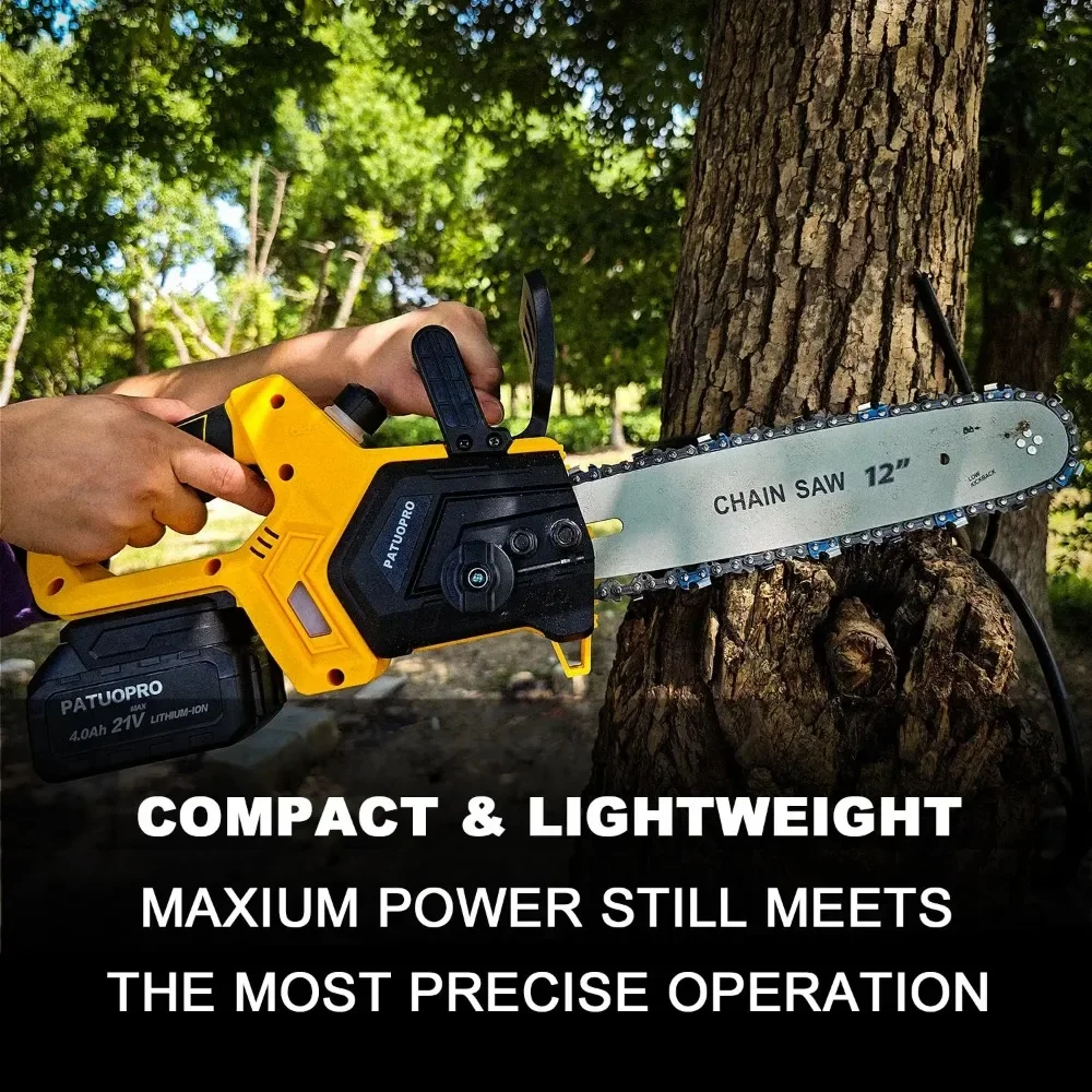 12Inch Brushless Electric Chain Saw 3800RPM Portable Chainsaw Rechargeable Cordless Graden Pruning Tools For Makita 18V Battery