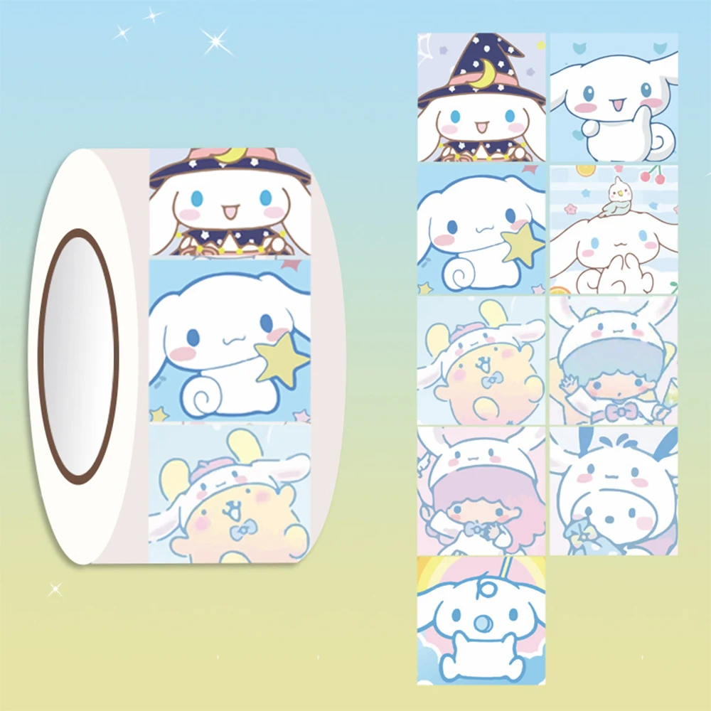 Etiquetas de sellado de dibujos animados de Anime Kuromi My Melody, pegatinas de Hello Kitty, Cinnamoroll, Sanrio, juguete de recompensa Kawaii, 200