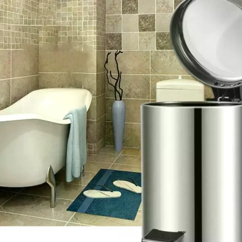 Built-in Countertop Trash Can Stainless Steel Embedded Trash Bin Large Capacity Kitchen Garbage Bins With Lid Clean Accessories