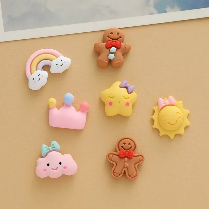 7 ABS Magnets Cartoon Stars, Clouds, Rainbows, Sun, Crown Refrigerator Stickers for Beautification and Decoration