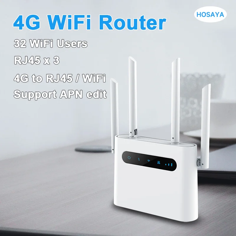 SIM 4G Wifi Router 4G Lte Cpe 300M CAT4 32 Wifi Người Dùng RJ45 WAN LAN Trong Nhà modem Không Dây Kích Dongle