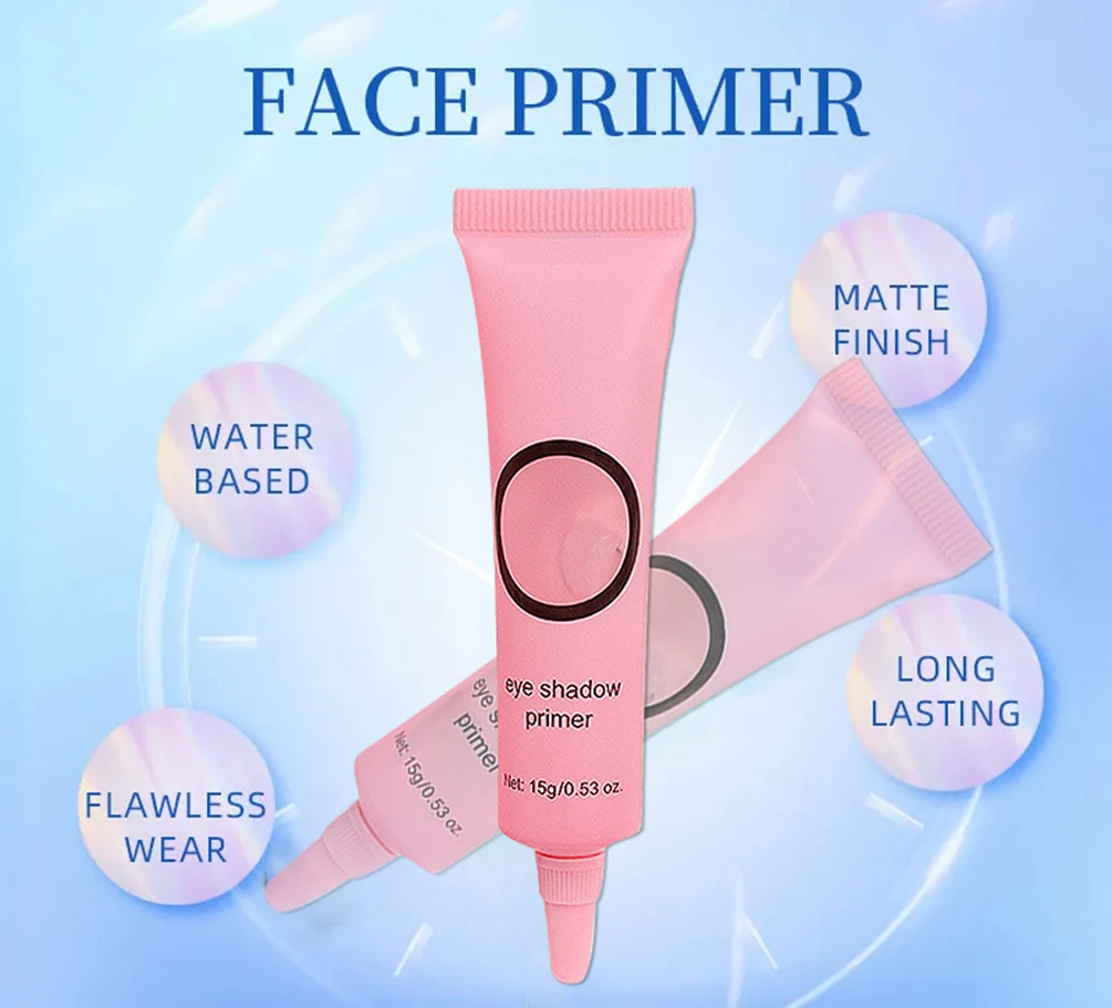 15g Private Label Makeup Base Custom Bulk Pink Hose Tube Box Makeup Primer Isolated Moisturizer Eye Make Up Brighten Skin Vegan