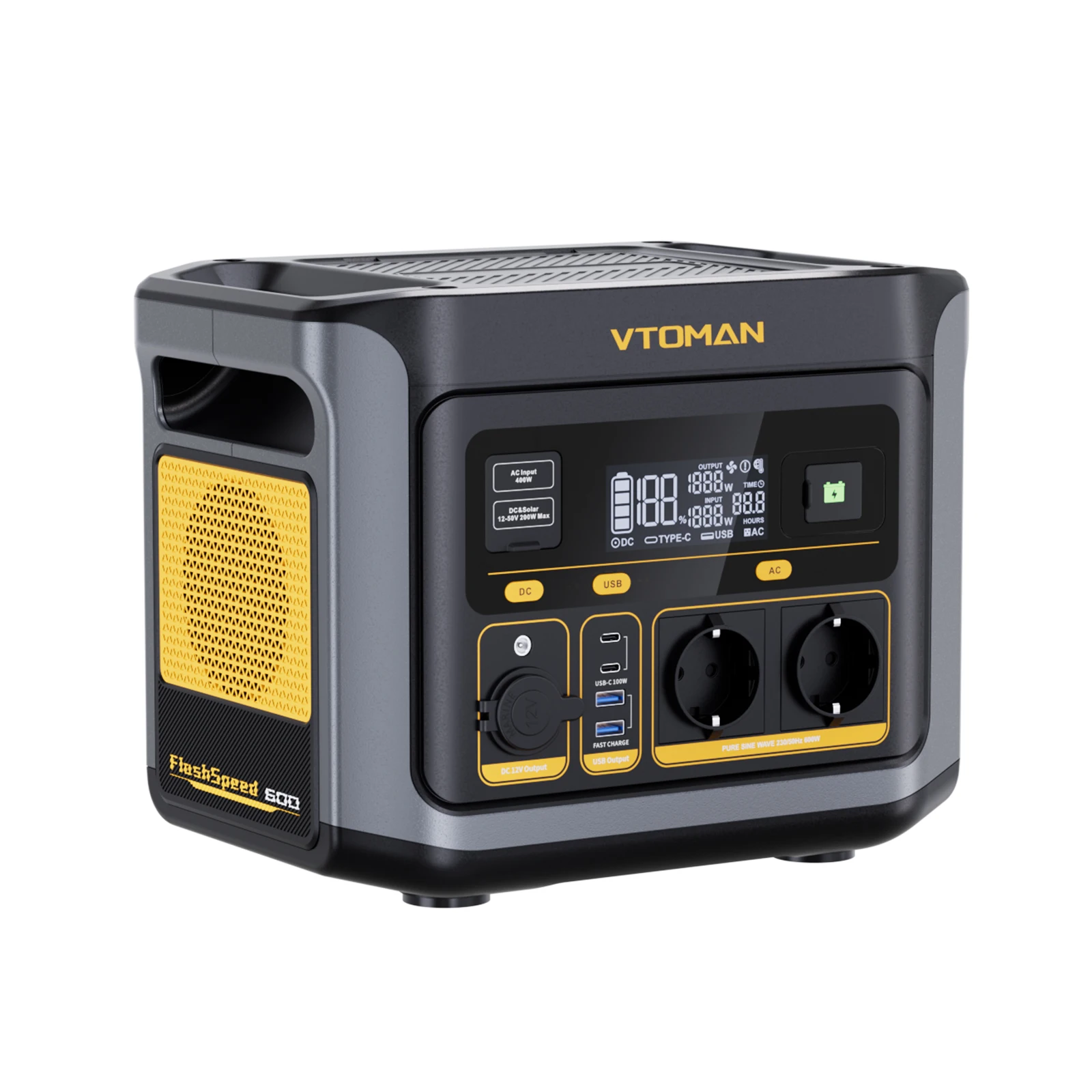VTOMAN FlashSpeed 600 Portable Power Station