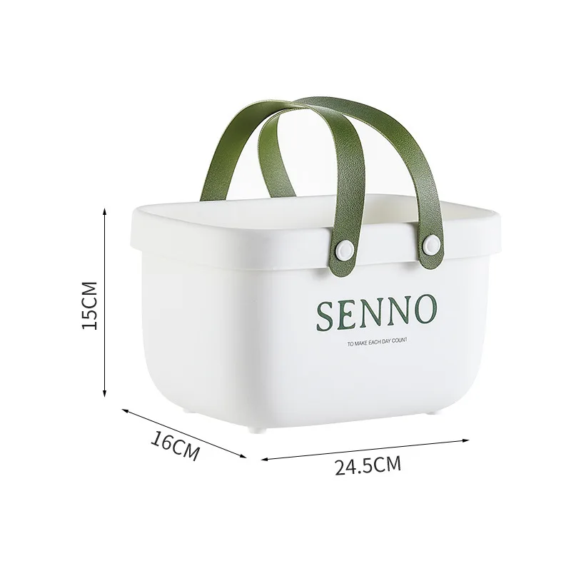 Bath Drain Basket Portable Storage Basket Bath Basket Rattan Plastic Bathroom Storage Box Snack Cosmetic Wash Storage Box image 6