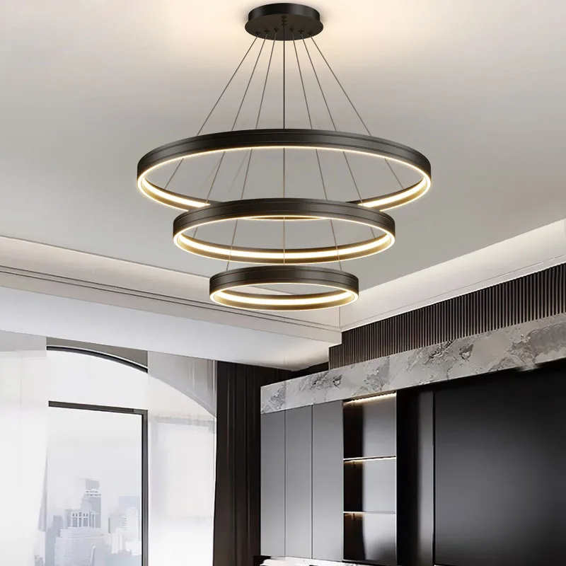 

Living room chandelier dining lights bedroom kitchen lamp ceiling lamp Nordic modern lighting pendants black white round lamps