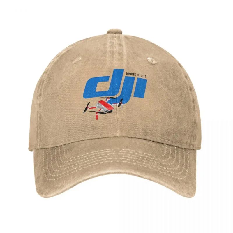 D-DJI Drone Pilot Baseball Cap Vintage Distressed Washed Operator Sun Cap Men Women Outdoor Running Golf Unstructured Soft Hat