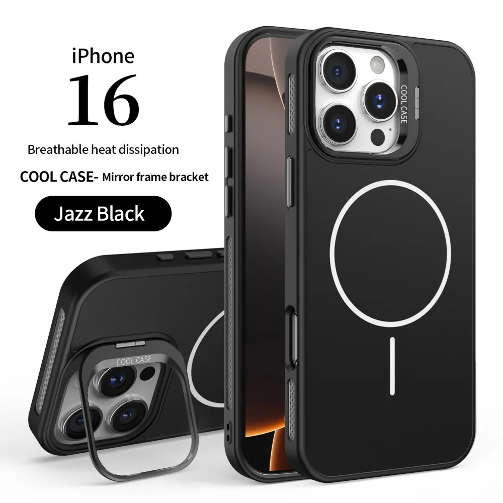 

Solid Color Magnetic Phone Case For iphone 16 Plus 15 Pro Max Protective Wireless Charging PC Hard Shell Holder Back Cover