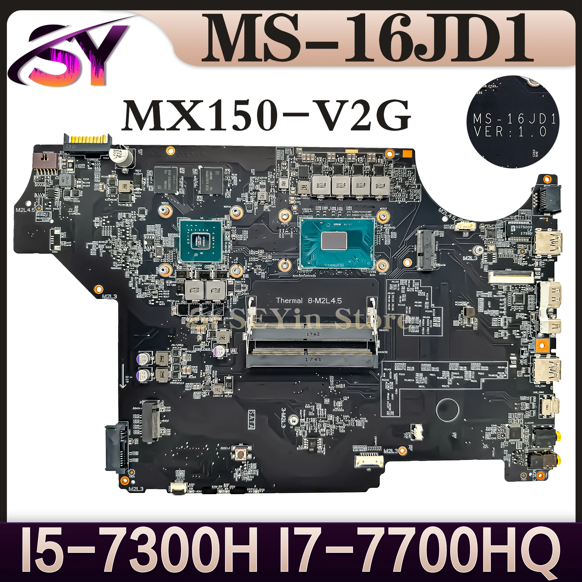 

MS-16JD1 Mainboard For MSI PL62 MS-16JD MS-16JD1 Laptop Motherboard I5-7300HQ I7-7700HQ MX150 100% Working