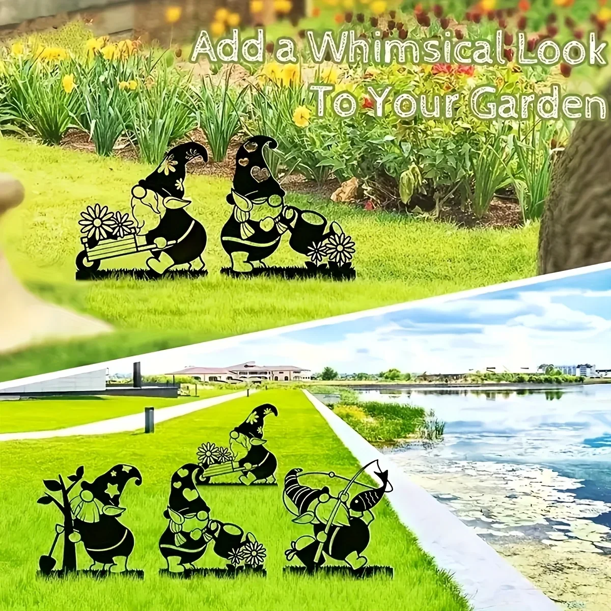 1pc  Polypropylene Classic Style Christmas Decor, Nature Themed Outdoor Yard Art, No Electricity Floor Metal Gnome Garden Stake