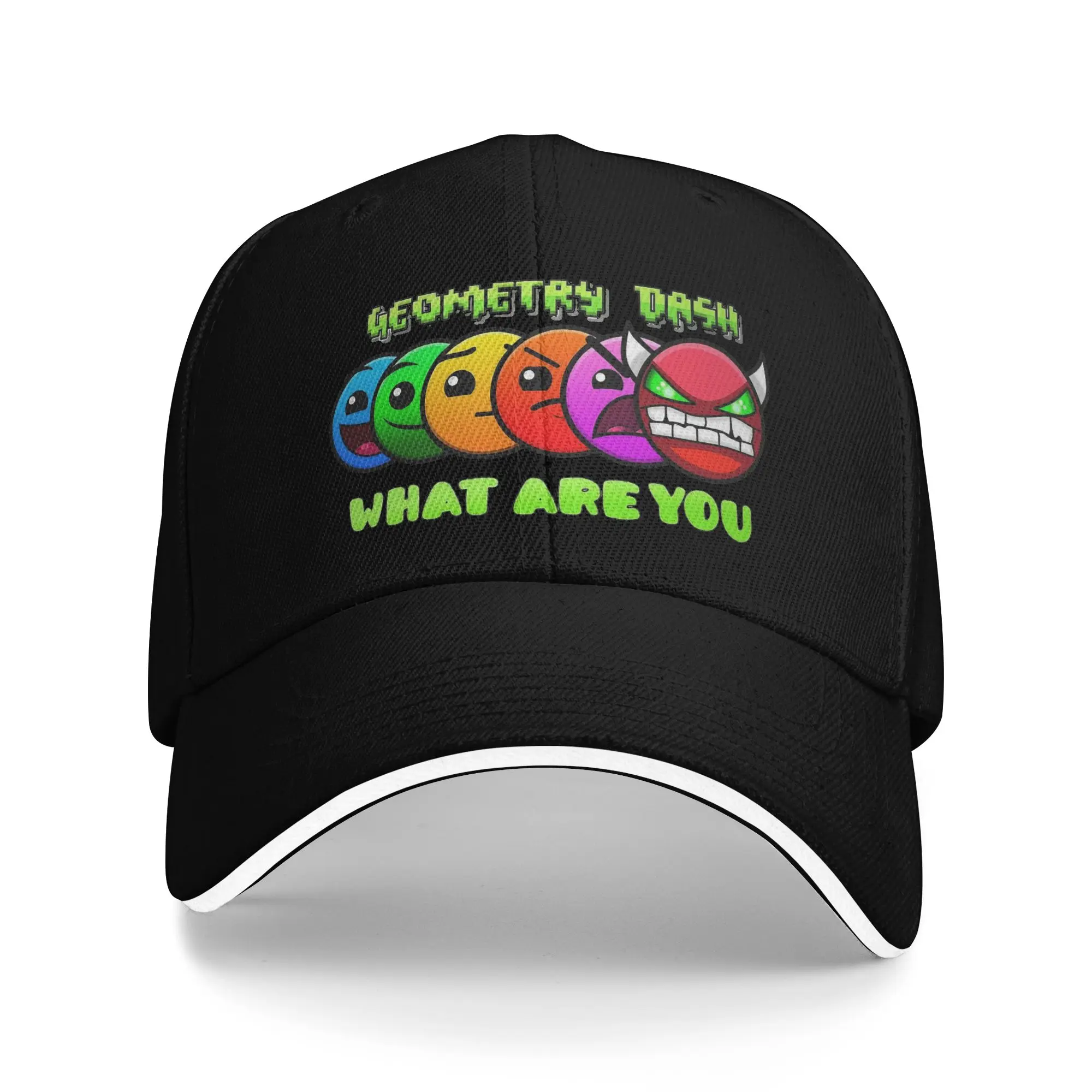 Geometric Dash Video Game Baseball Caps Hip Hop Geometry Dash Sandwich Hat Unisex Style Breathable Headwear Sport