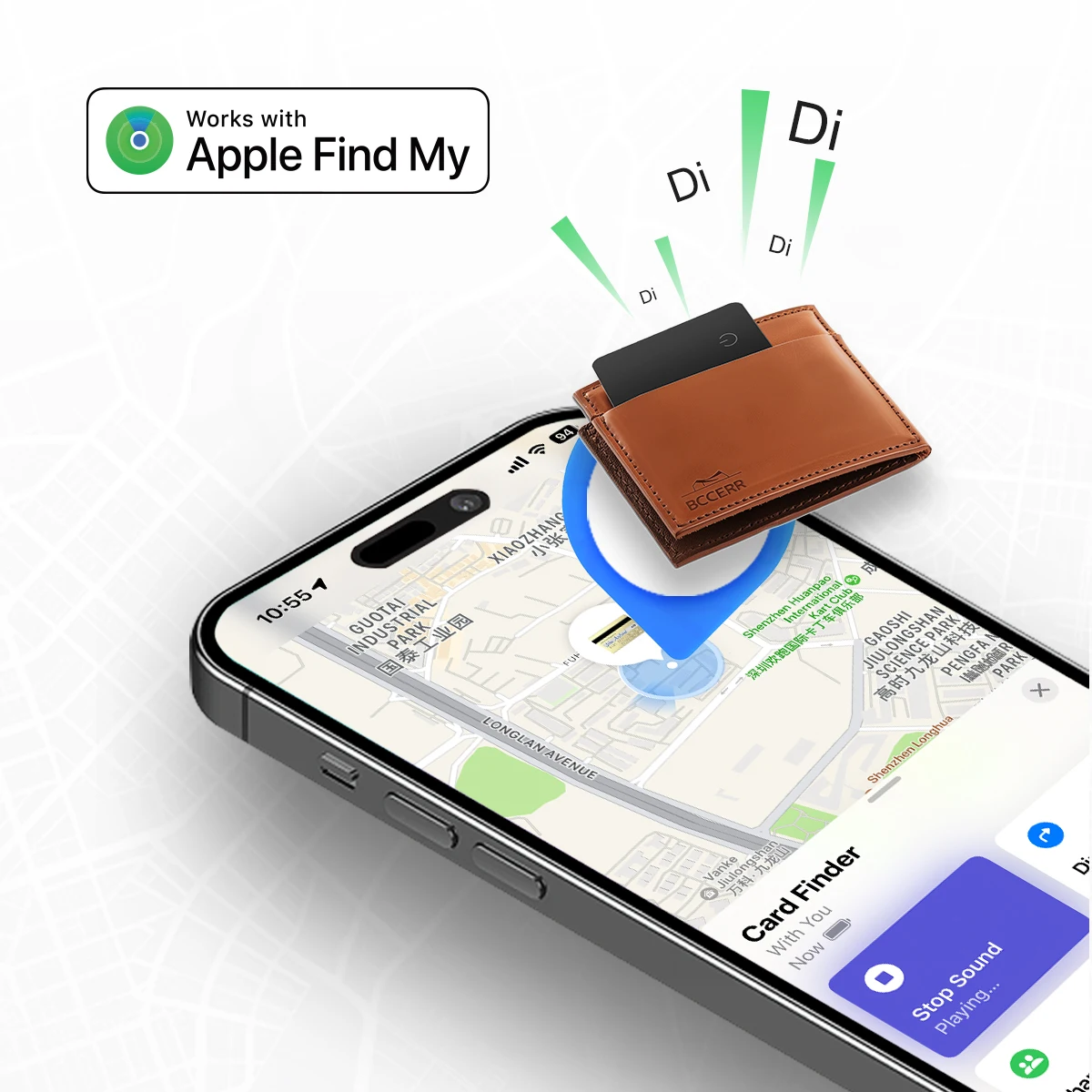 For Apple Find My Smart Air Card GPS Tracker Locator Chargeable Smart Tag Wallet Card Finder Wallet Tracker Backpacks Tracker