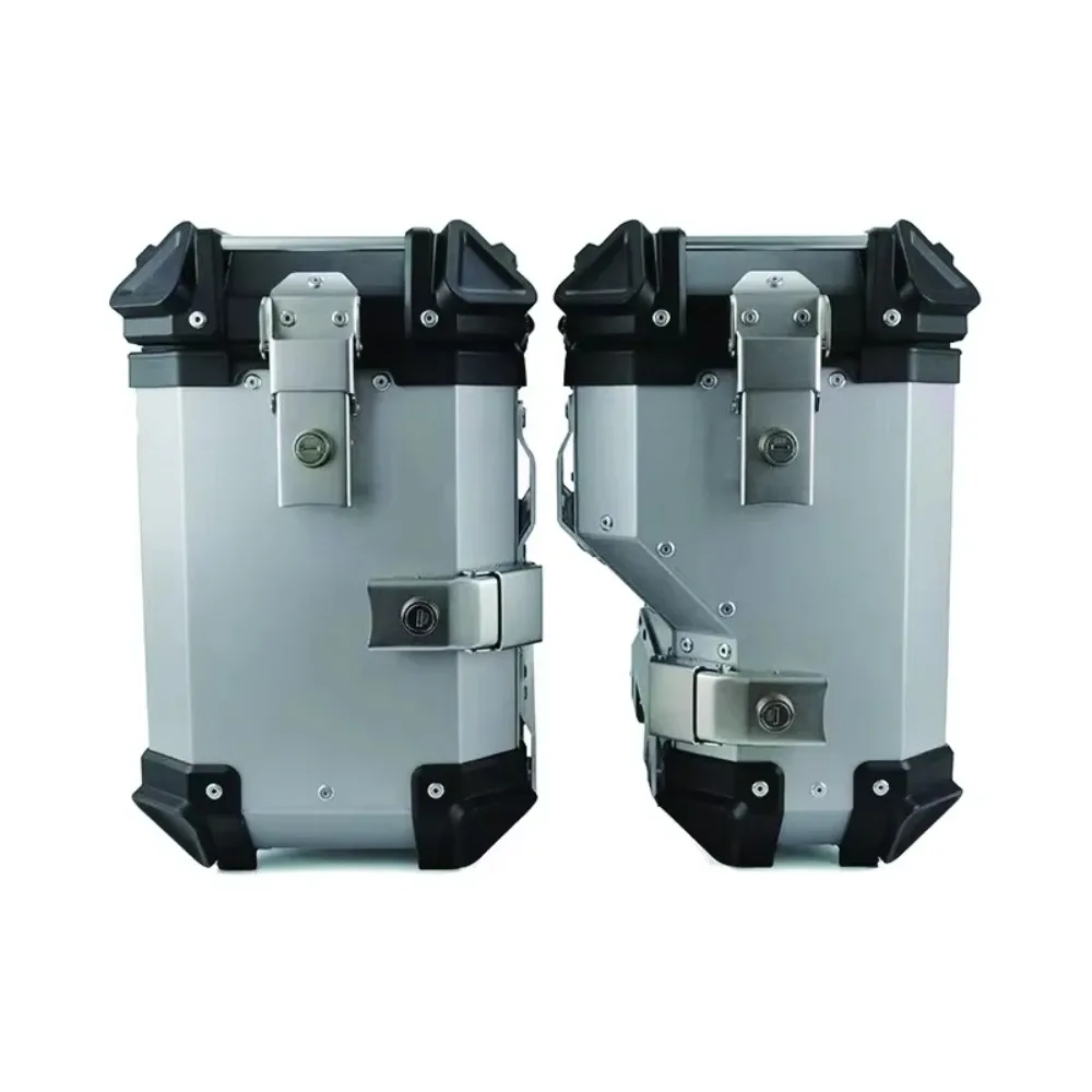 

38L Motorcycle Side Box Motorbike Side Saddle Bags Luggage Case Saddlebags Storage Trunk Key Lock Waterproof Aluminum Tool Box W