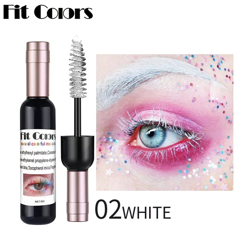 1 Stuk Kleurrijke Wimper Mascara Wimpers Extensie Curling Verlenging Verlengt Witte Paarse Cosplay Make-Up Glitter Punt Diamant Mascara